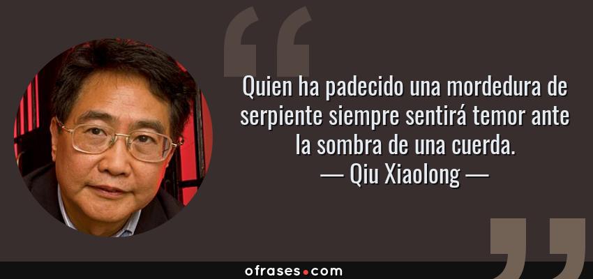 Frases de Qiu Xiaolong - Quien ha padecido una mordedura de serpiente siempre sentirá temor ante la sombra de una cuerda.